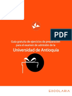 Guia de Ejercicios Simulacro Examen de Admision Universidad de Antioquia Por Escolaria Preuniversitario