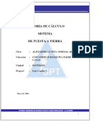 MEMORIA DE CÁLCULO SISTEMA DE PUESTA A TIERRA. Obra - ALIVIADERO QUINTA NORMAL (QUI) Ubicación - COSTANERS SUR ESQUINA PADRE LAS CASAS. - PDF Descargar Libre