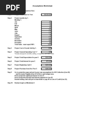 Profit Plan and Cash Flow Projection