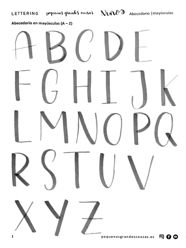 Plantilla 6 Lettering - Abecedario Mayúsculas - Pequenasgrandescousas ...