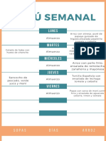 Verde Naranja Minimalista Plan Comida Semanal Menú PDF