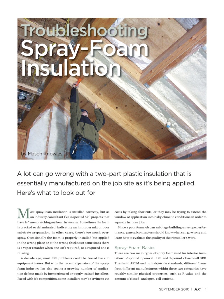 Troubleshooting Spray Foam Insulation tcm96 1070421 1 PDF