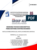 Memoria Tecnico Descriptiva de Sistema Contra Incendio - Grupo Aed PDF