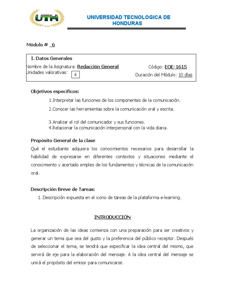 Modulo 6 Redaccion General | PDF | Comunicación | Coma