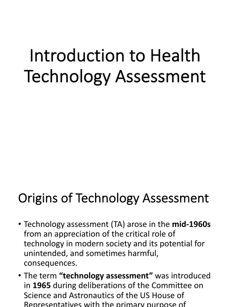 Overview of Health Technology Assessment | PDF | Health Care | Medicine