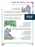 T L 52265 Year 2 Ronald The Rhino Differentiated Reading Comprehension Activity - Ver - 4
