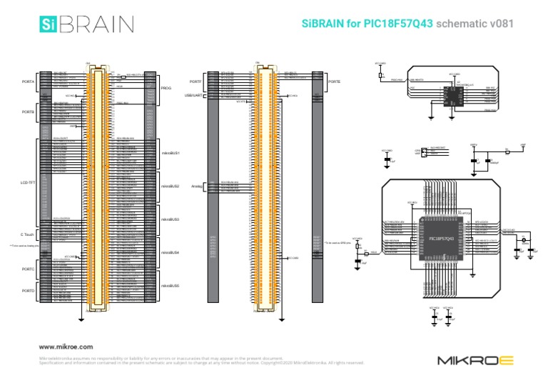 SiBRAIN For PIC PIC18F57Q43 Schematic | PDF | Technology & Engineering