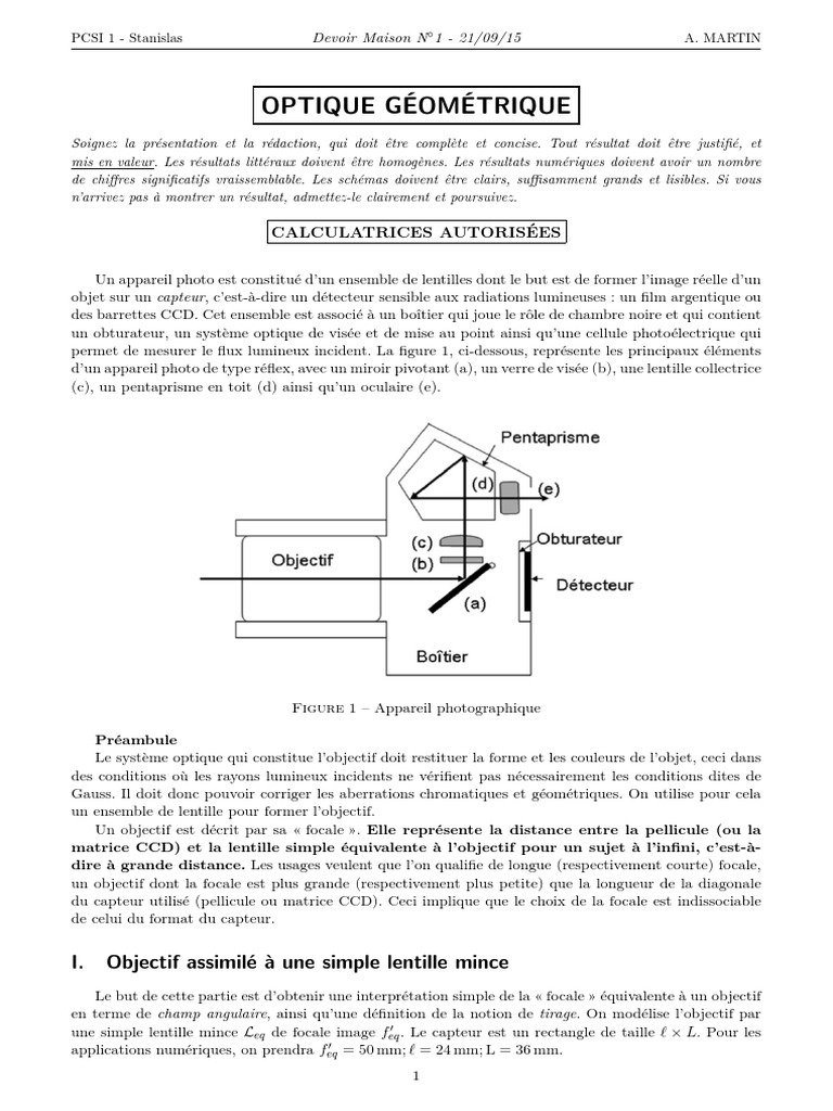 Schéma optique d'un objectif photo | PDF | Objectif photographique ...