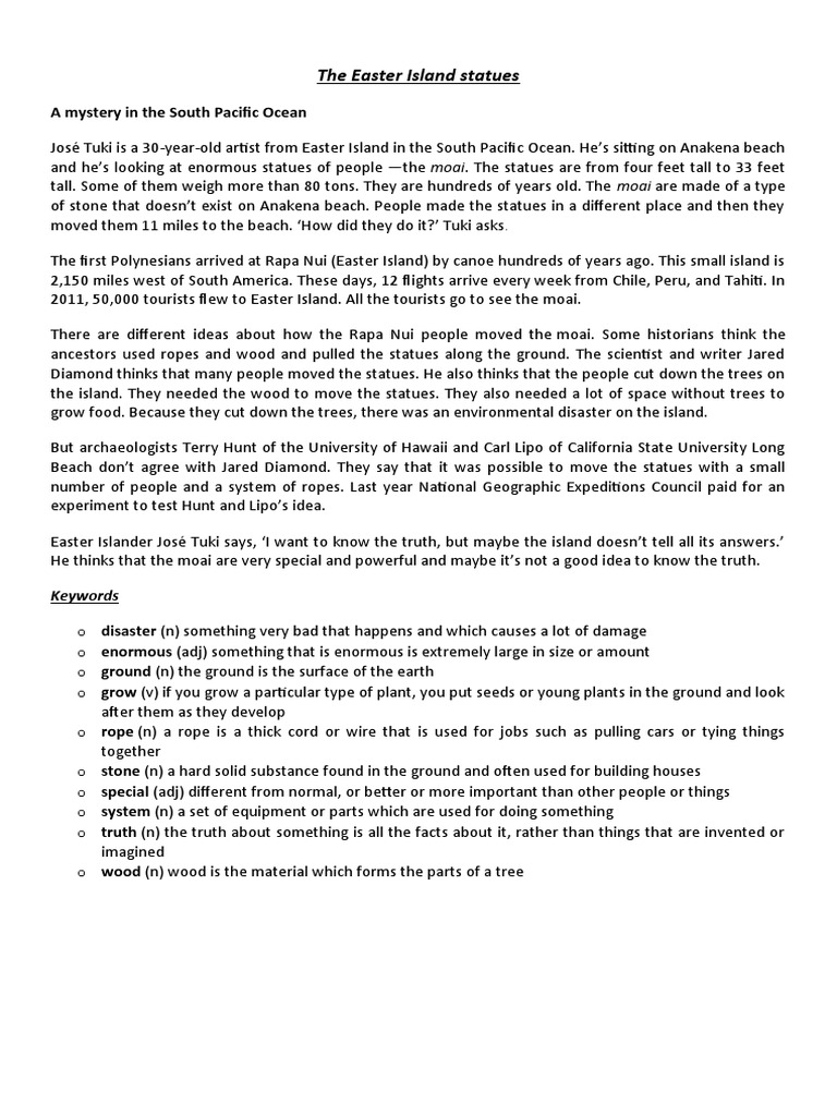 The Easter Island Statues PDF