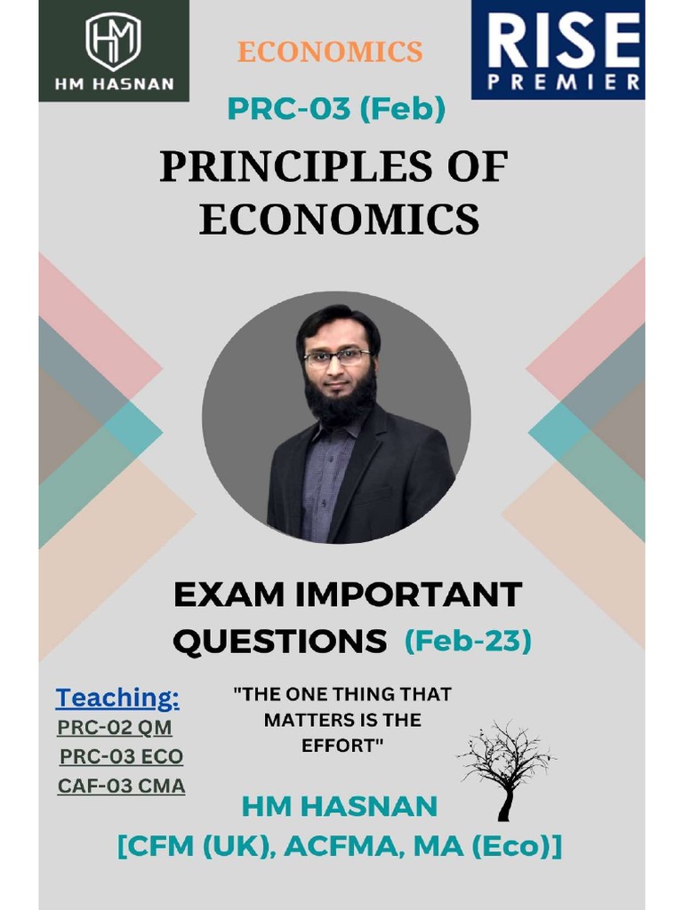 Economics Exam Solutions by HM Hasnan | PDF