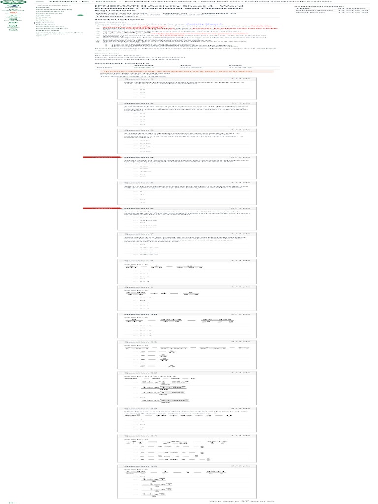 FNDMATH Activity Sheet 4 Overview | PDF