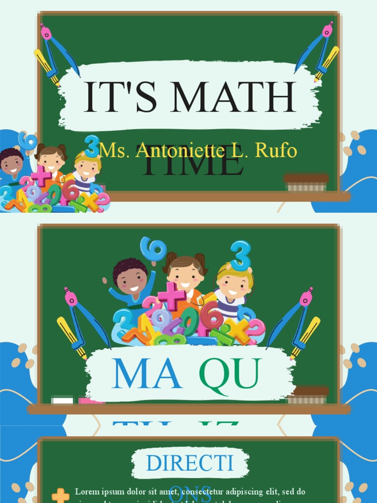 Math Quiz Directions and Problems | PDF | Language Arts & Discipline