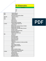 Lista de Materiales Deposito