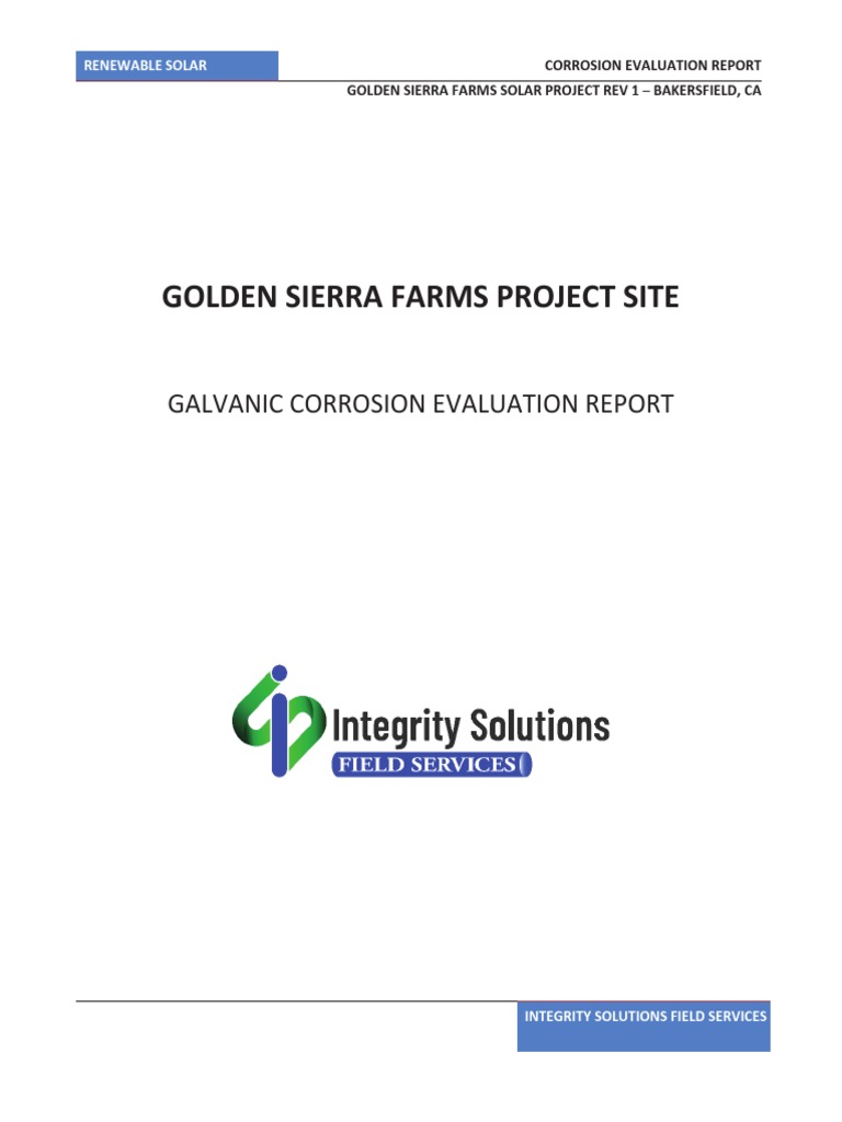 ISFS Galvanic Corrosion Evaluation Report - Golden Sierra Farms PDF ...