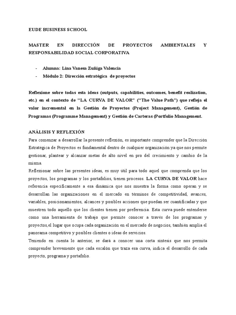 Actividad de Análisis y Reflexión Módulo 2 Eude | PDF | Business ...
