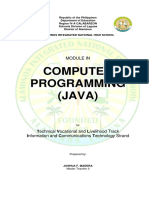 1st Sem 1st QTR - Week 1 Module in Computer Programming JAVA - Modular 15 Pages