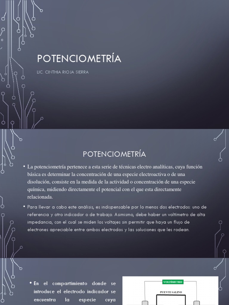 POTENCIOMETRIA PDF Física Aplicada e Interdisciplinaria Electricidad