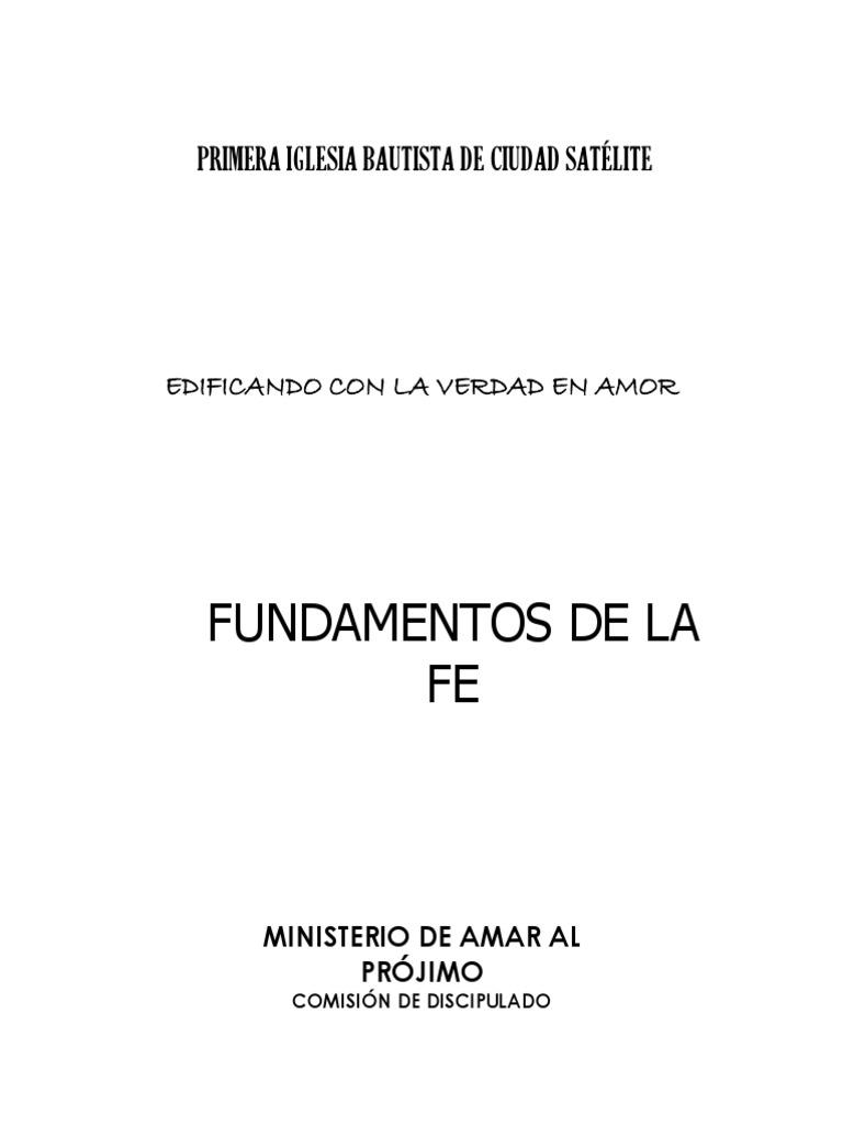 Fundamentos de la Fe Cristiana | PDF | Nombres de Dios en el judaísmo ...