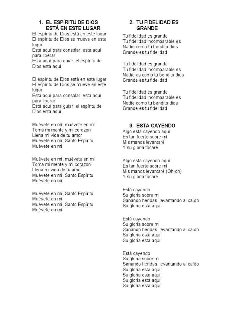 El Espíritu de Dios Está Aquí | PDF | Cristo (título) | Oración