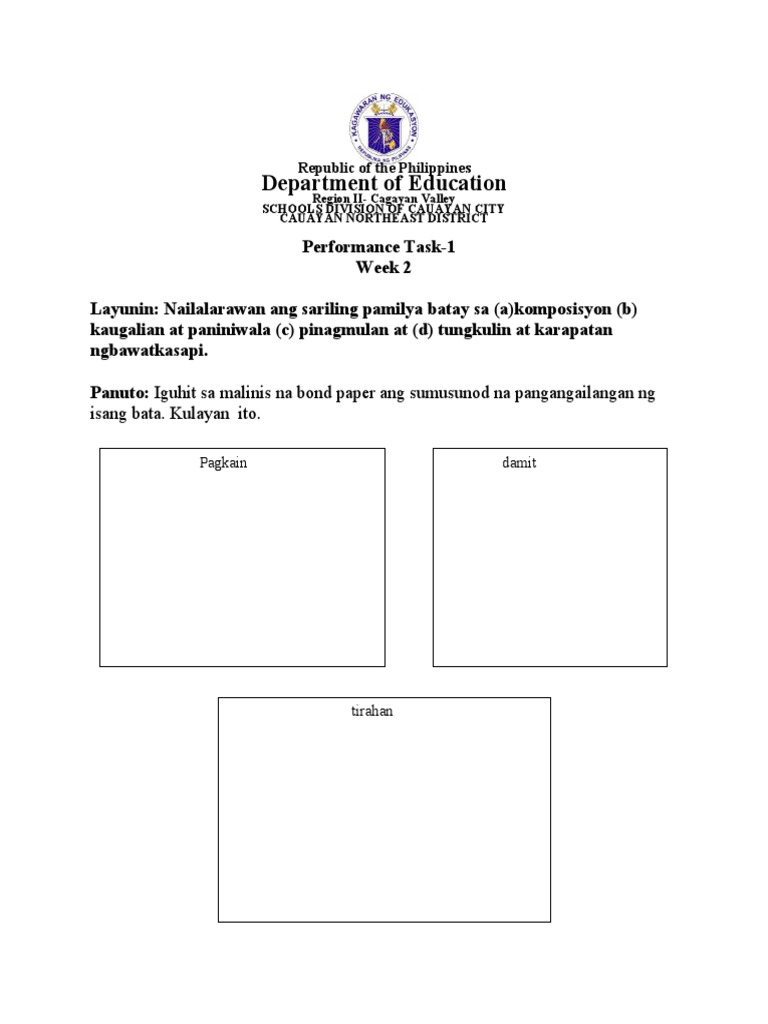 Performance Task 1 AP 2nd Quarter W2 | PDF