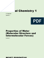 Lesson 3 Properties of Water Molecular Structure and IMF