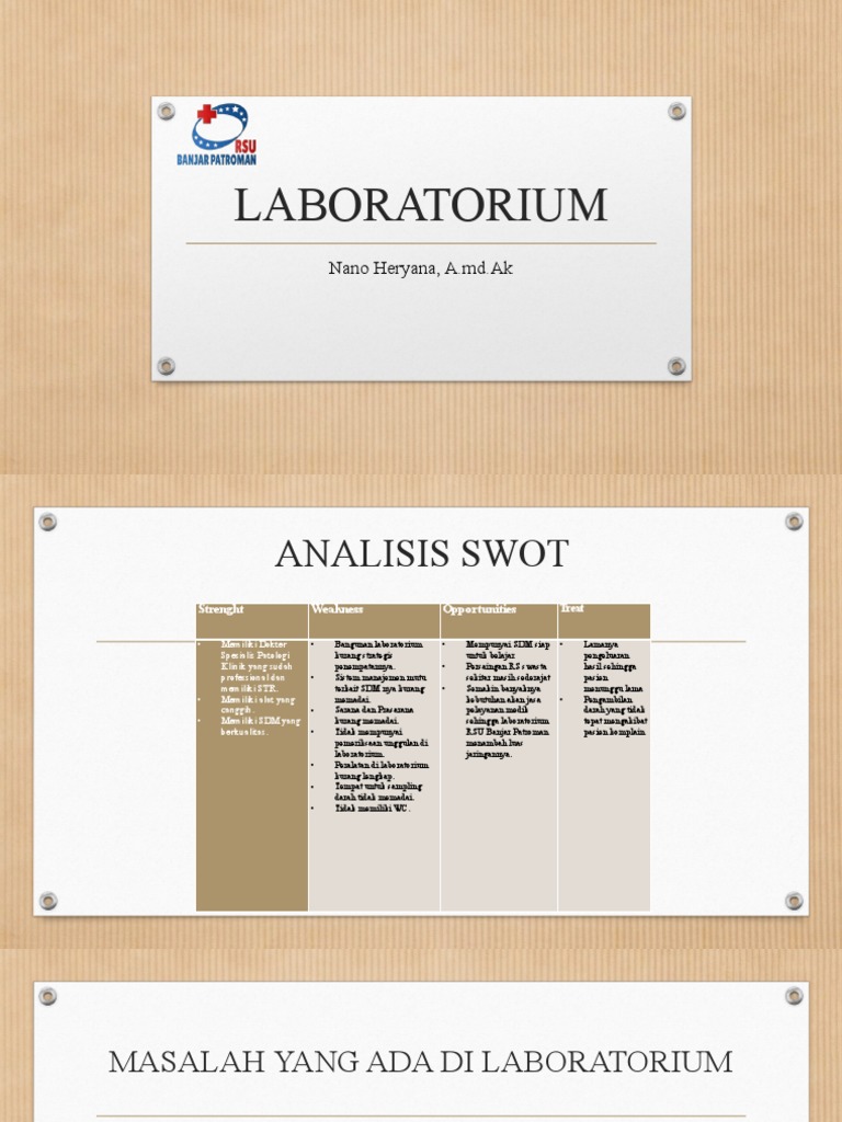 Analisis SWOT Lab RSU Banjar | PDF | Kesehatan Holistik
