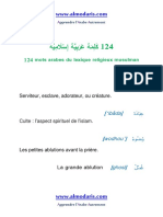 124 Mots Arabes Du Lexique Religieux Musulman PDF