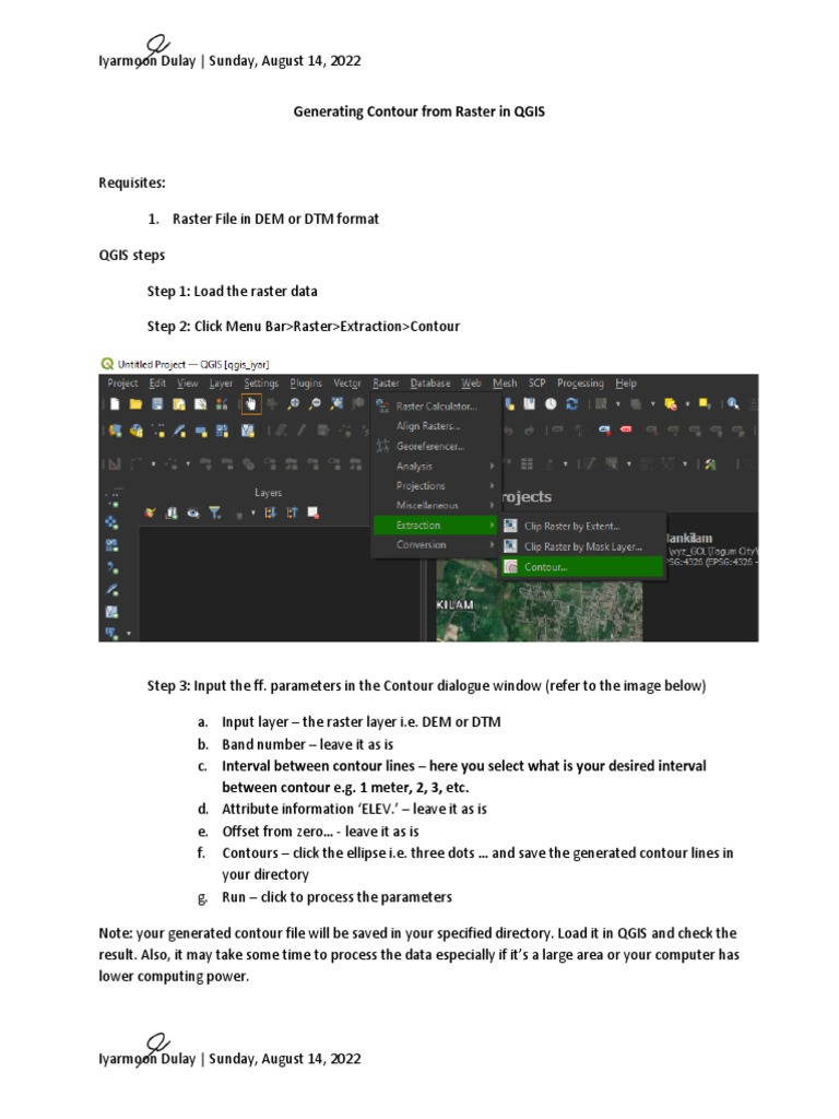 Generating Contour From Raster In Qgis Pdf