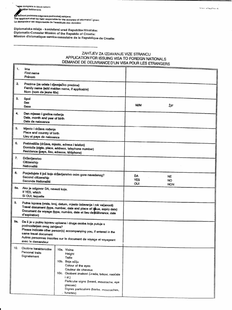 Cyprus Visa Form PDF