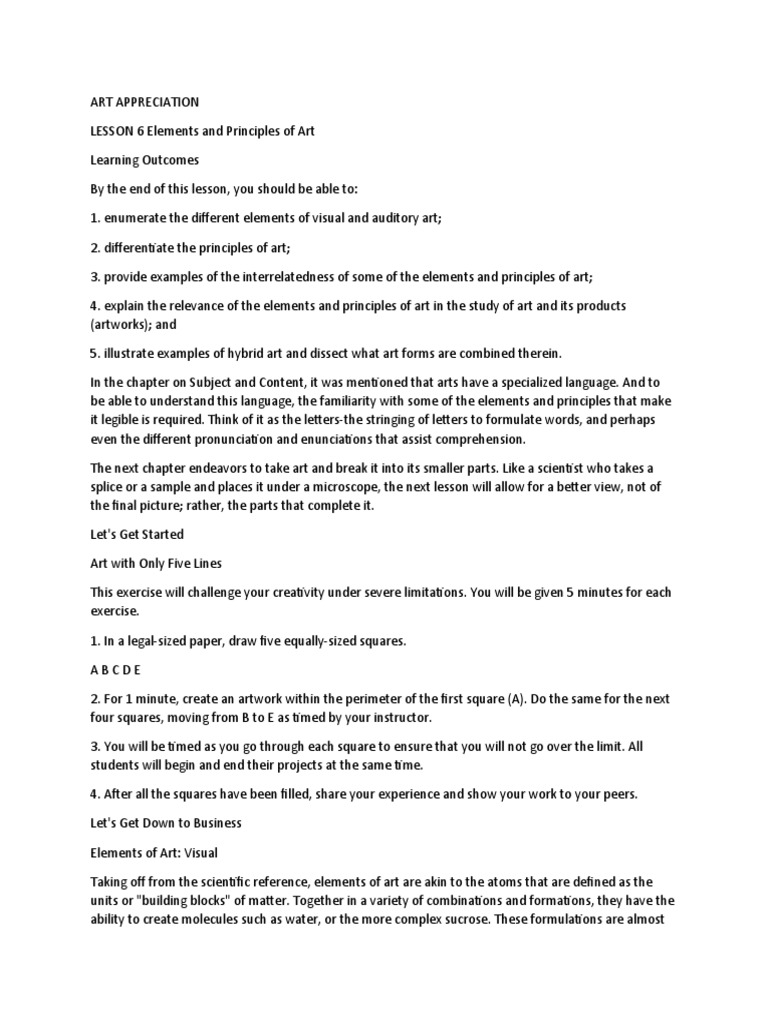 Elements and Principles of Art Explained | PDF | Perspective (Graphical ...