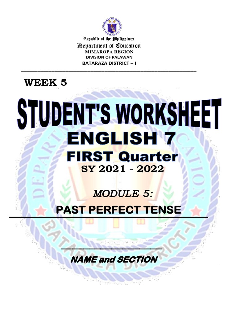 Worksheet Week 5 PDF | PDF | Perfect (Grammar) | Grammatical Tense