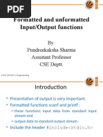 CSE101Formated and Unformated Input Output Function