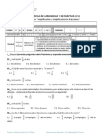 5° Básico - Matemática (Ficha de Trabajo #12) Fracciones - Amplificar y Simplificar