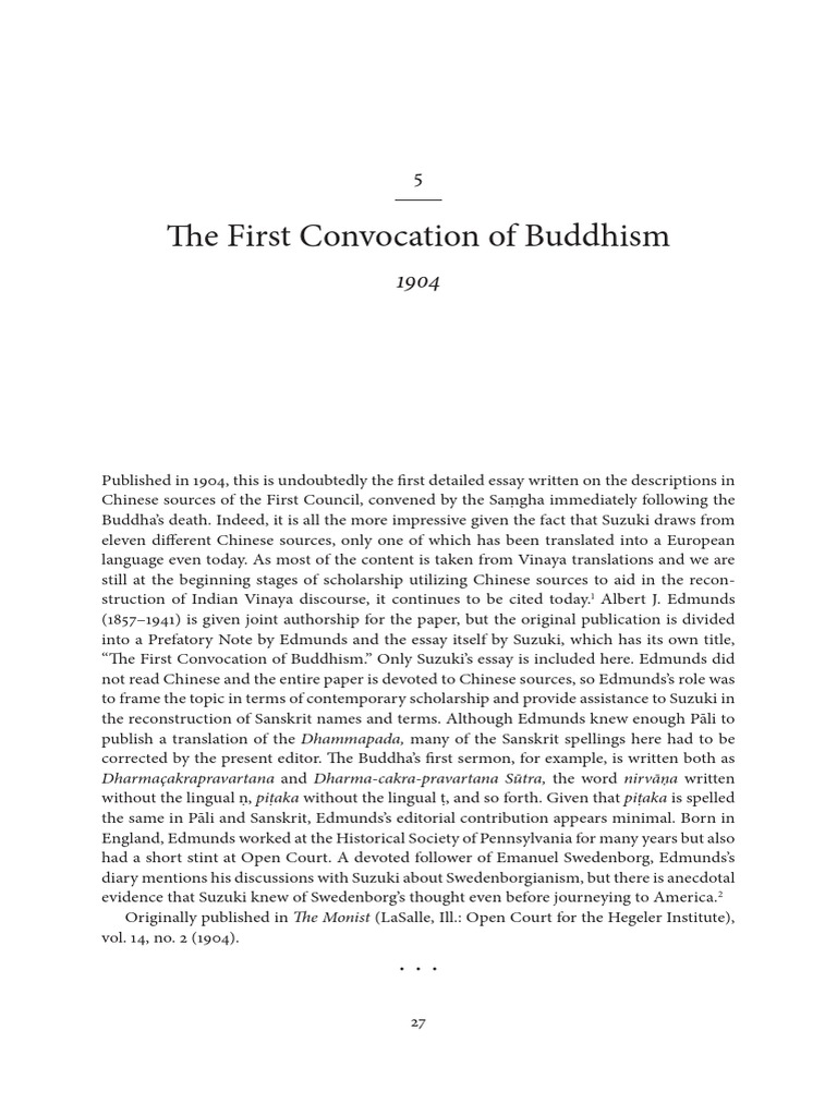 The first council of buddhism an analysis of chinese sources on the