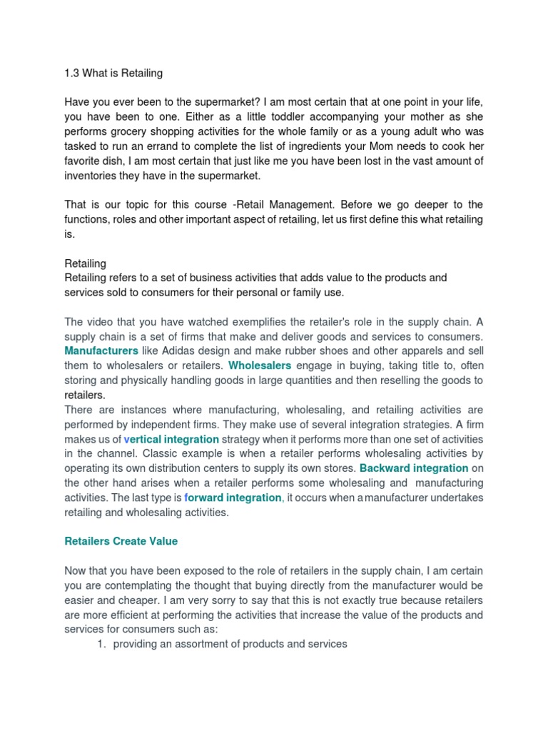 Retail Management Module Pdf Retail Market Segmentation