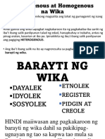 Aralin Blg. 3 BARAYTI NG WIKA PDF