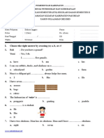 NASKAH SOAL BAHASA INGGRIS KELAS 1