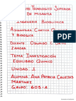 Cinética Química Y Biológica, 605A, Investigación Unidad 1, Callejas MartinezAnaPatricia