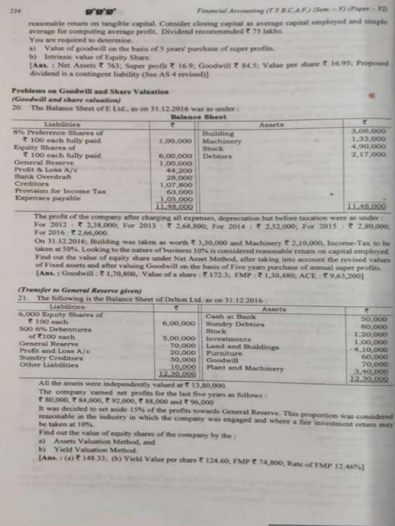 Business Valuation Question PDF