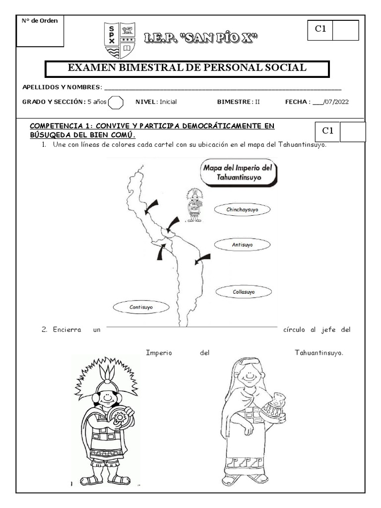 Examen Bimestral Ii Bimestre 2022 - Personal Social | PDF
