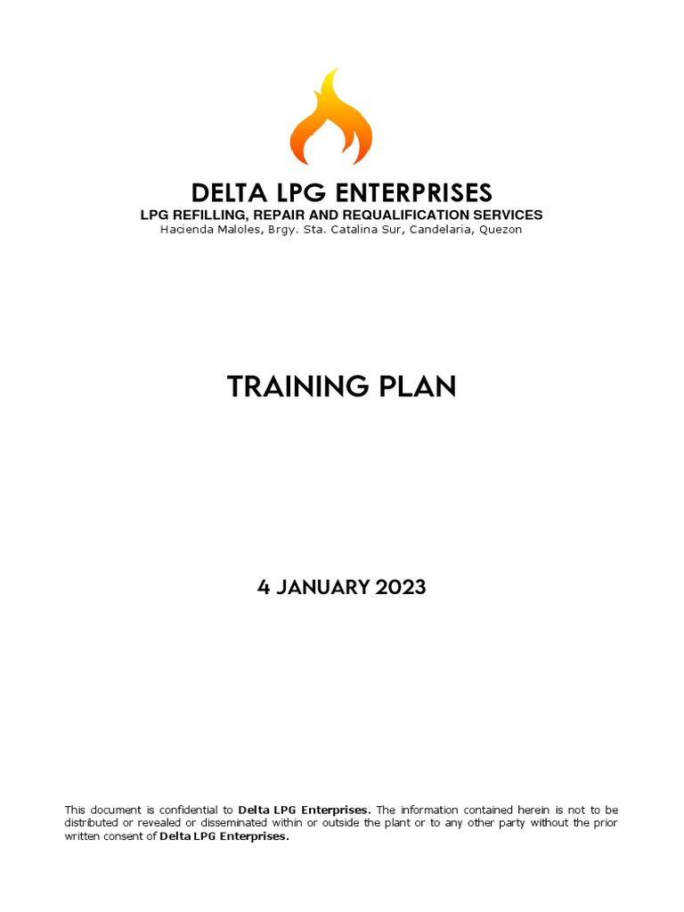 Delta LPG Enterprises Strategic Training Plan PDF Goal Employment