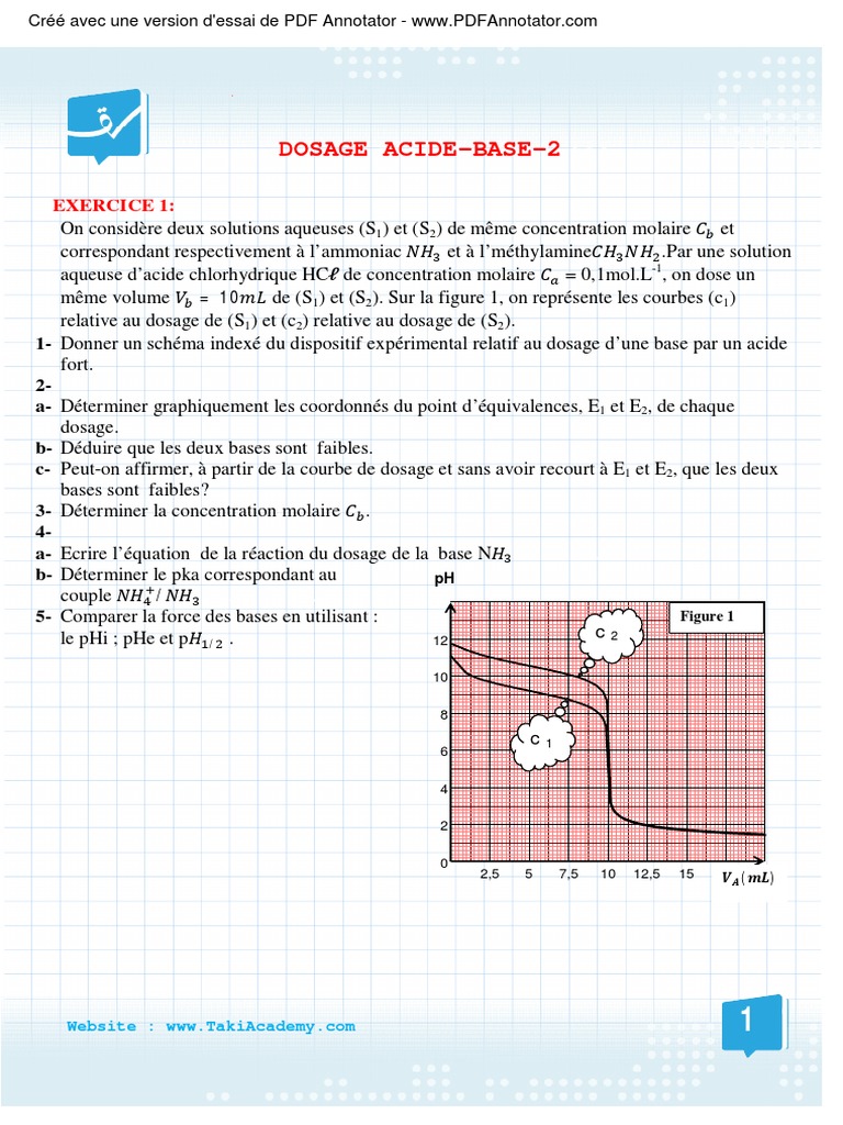 Dosage acide-base : forces et équivalences | PDF | Ph | Acide
