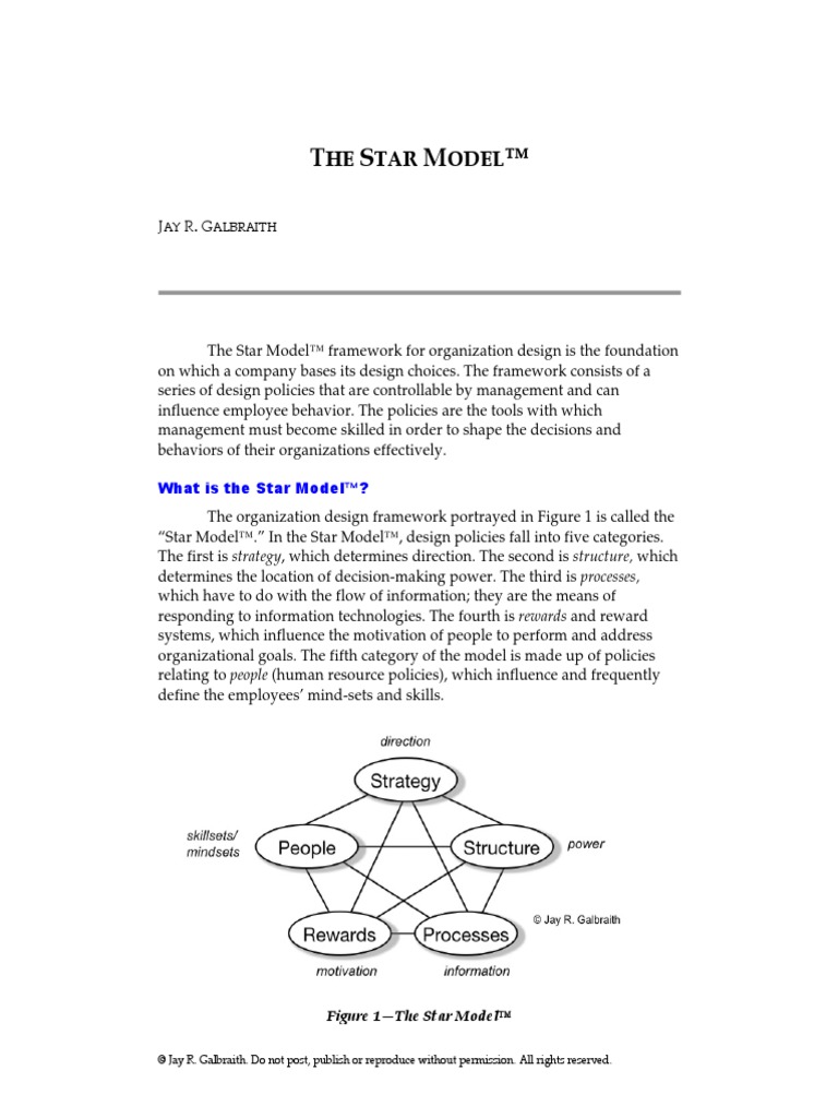 The Star Model Jay Galbraith PDF | PDF | Strategic Management ...