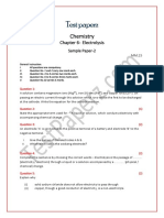 Electrolysis Sample Paper Chapter 6
