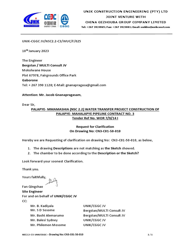 Clarification Request on Drawing CN3-C01-50-010 | PDF | Computers ...