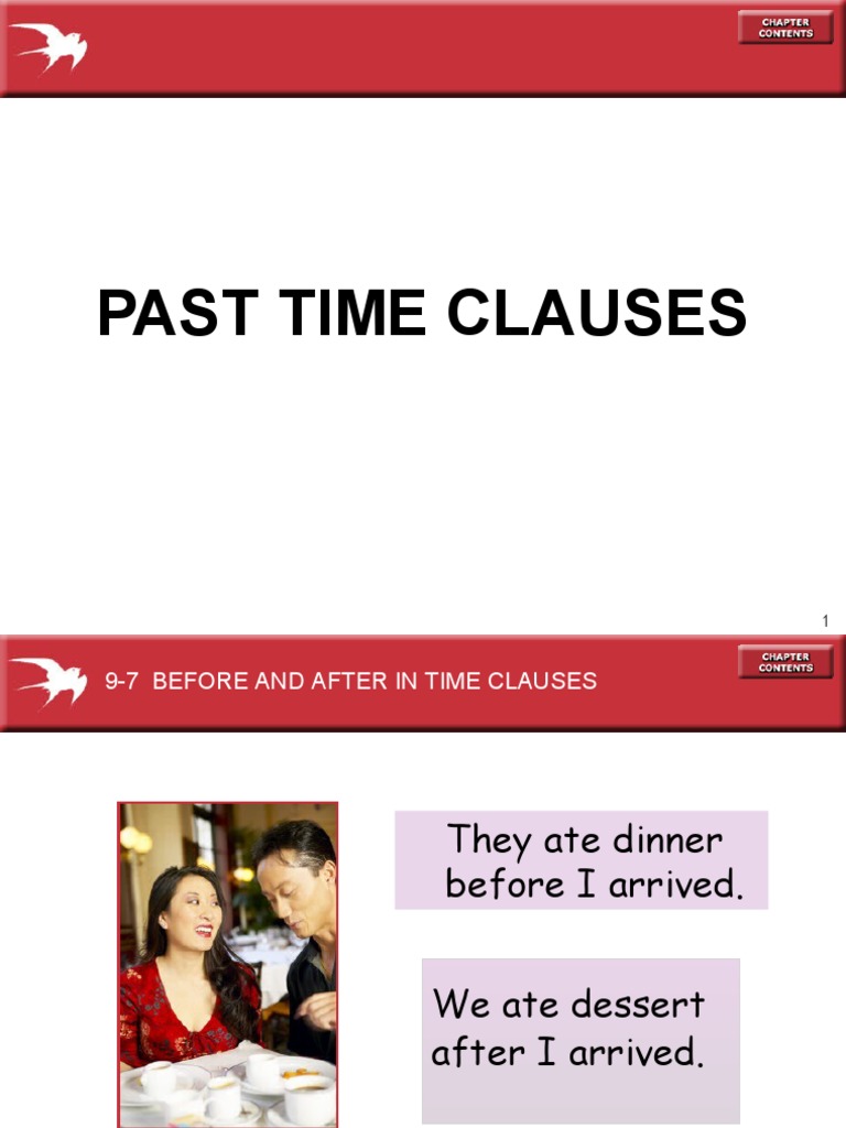 Past Time Clauses A2tcl101p PDF Clause Sentence (Linguistics)