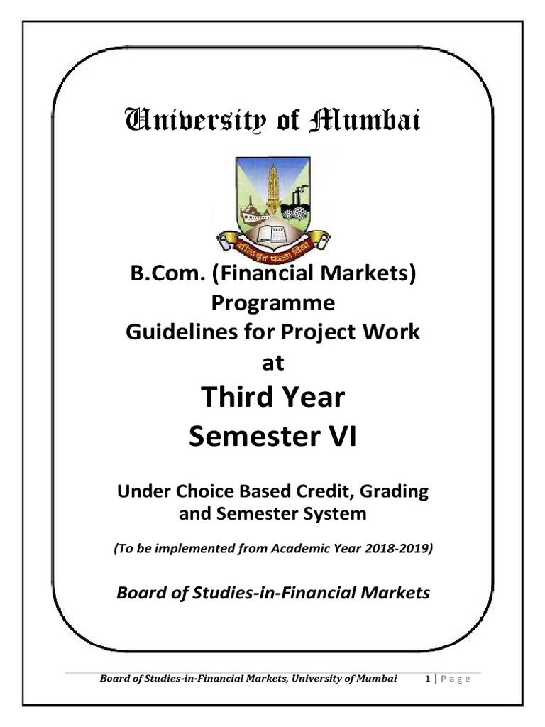 Project Work Guidelines for B.Com. | PDF | Methodology | Thesis