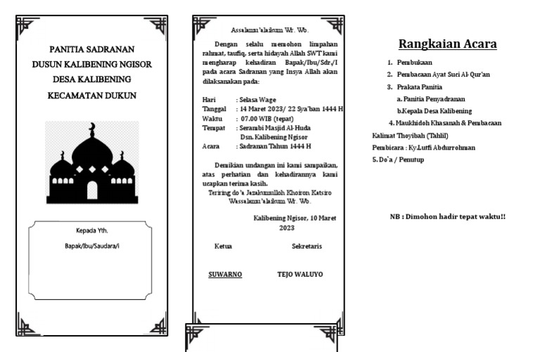 Undangan Nyadran Grogolan Atas | PDF