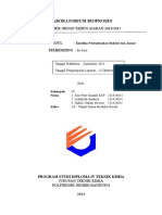 Laboratorium Bioproses: Semester Genap Tahun Ajaran 2014/2015