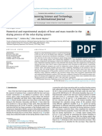 Numerical and experimental analysis of heat and mass transfer in solar drying